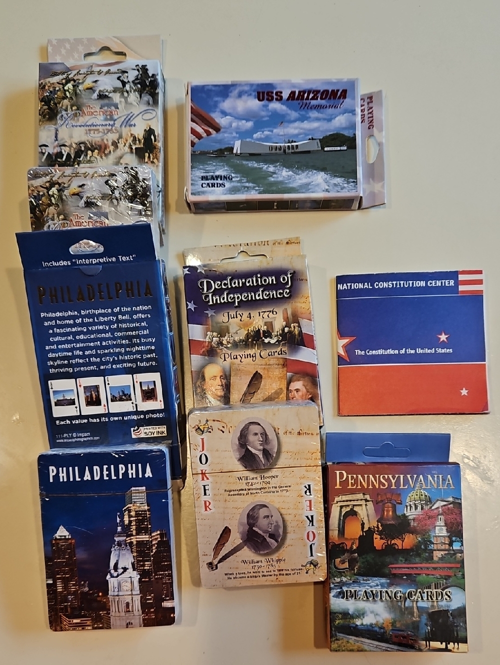 Lot Of Historical Playing Cards Philadelphia USS Arizona And The Constitution